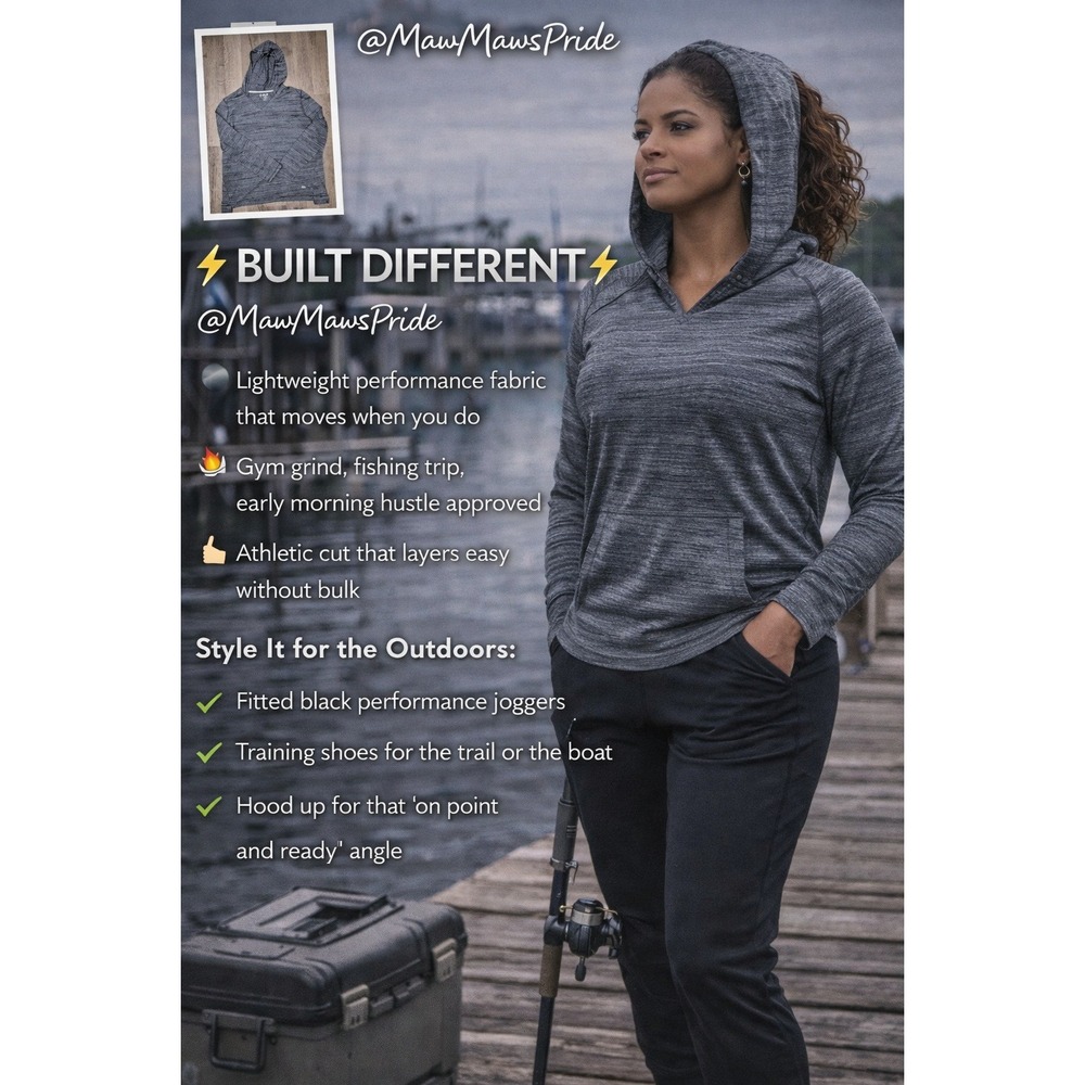 Reel‎ Legends Freeline XL Gray Performance Hoodie Lightweight  Long Sleeve